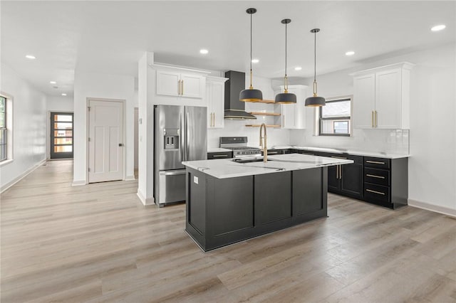 220 N C St, Rogers, AR 72756 - kitchen with stainless steel appliances, white cabinetry, light countertops, and recessed lighting
