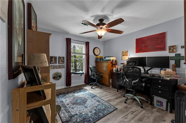 3531 Wagner Rd, Fayetteville, AR 72704 - office with a ceiling fan and wood finished floors