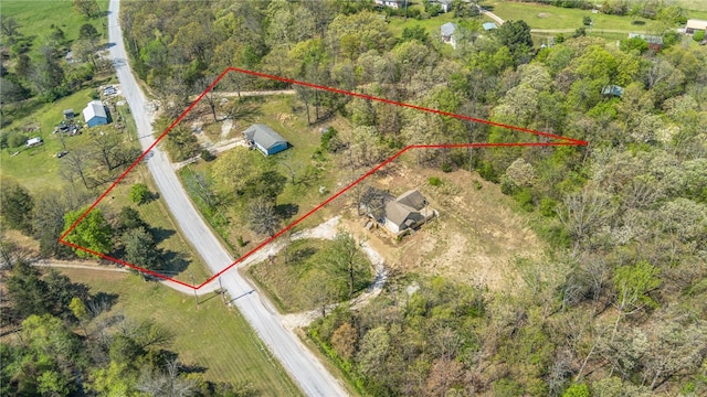 aerial view with a rural view