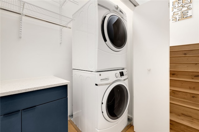 502 SE Tourmaline Mews, Bentonville, AR 72712 - laundry area with stacked washer / dryer