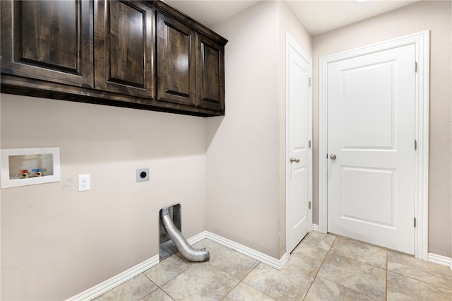 809 Sedgwick Dr, Prairie Grove, AR 72753 - washroom featuring hookup for a washing machine, electric dryer hookup, light tile patterned floors, cabinet space, and baseboards