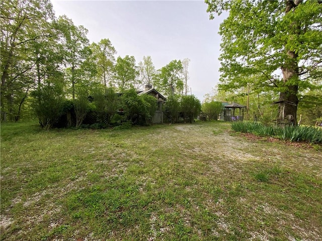view of yard with a gazebo