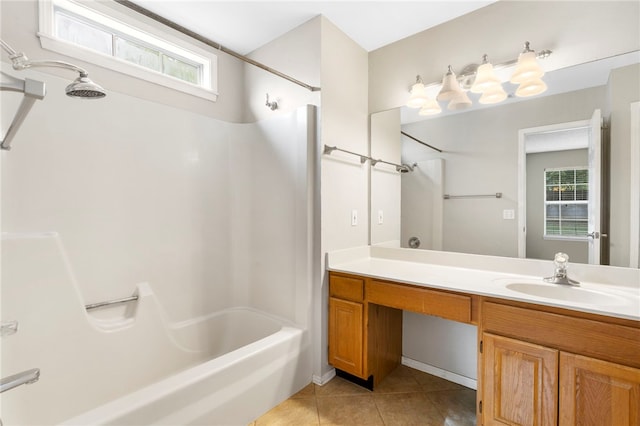 1600 N Stable Ave, Fayetteville, AR 72703 - bathroom featuring vanity, tile patterned flooring, and shower / bath combination
