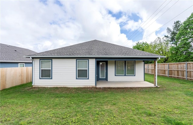 1300 Bates St, Gentry, AR 72734 - rear view of property featuring roof with shingles and a patio
