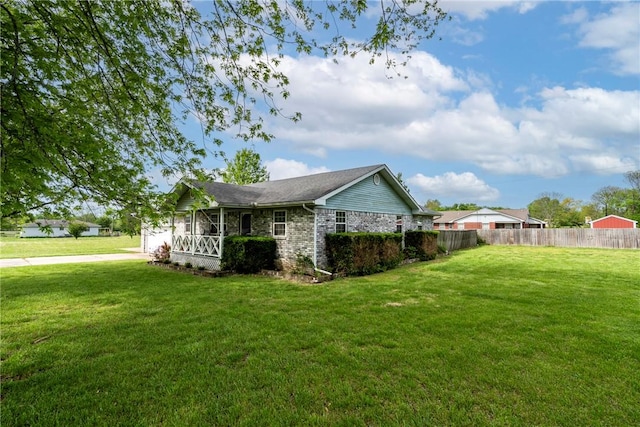 1622 2nd St, Westville, OK 74965 - view of side of property with fence and a yard