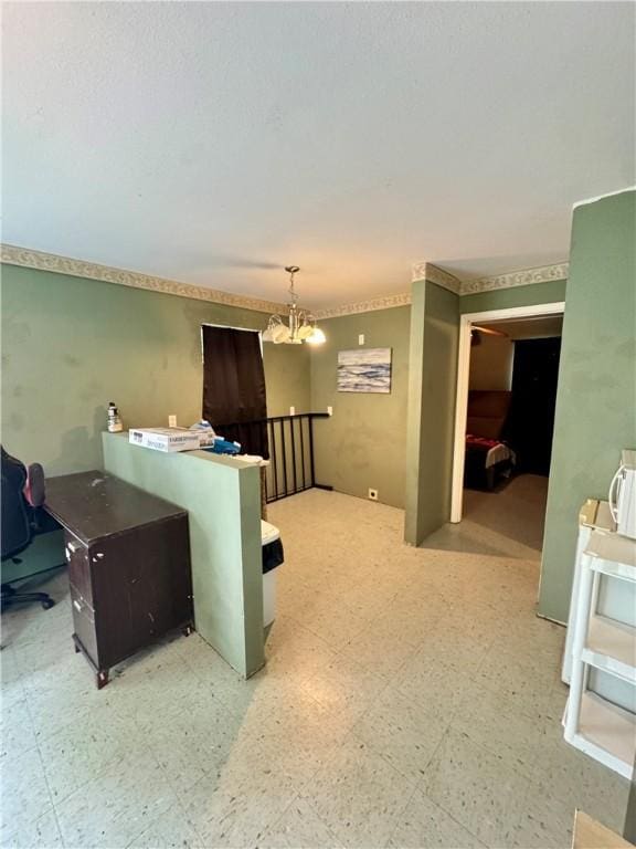 home office featuring light floors