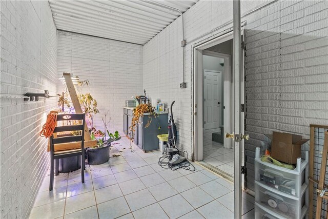 interior space with fence