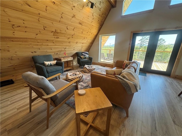 794 NC-3986, Jasper, AR 72641 - sitting room featuring wooden ceiling, light wood finished floors, and vaulted ceiling