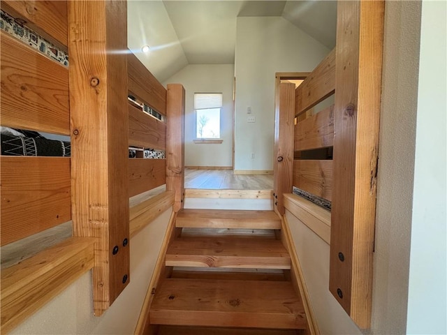 794 NC-3986, Jasper, AR 72641 - staircase with wood finished floors and lofted ceiling