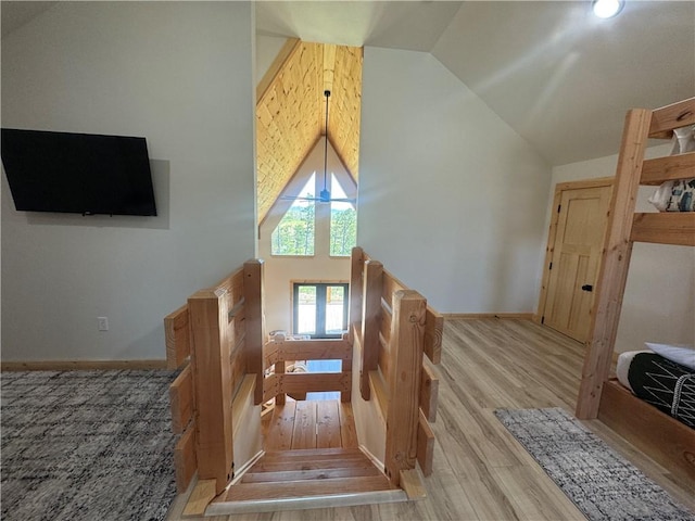 794 NC-3986, Jasper, AR 72641 - additional living space featuring light wood-style floors, vaulted ceiling, and baseboards