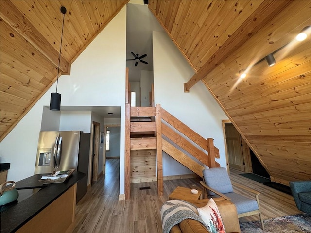 794 NC-3986, Jasper, AR 72641 - interior space with wooden ceiling and lofted ceiling