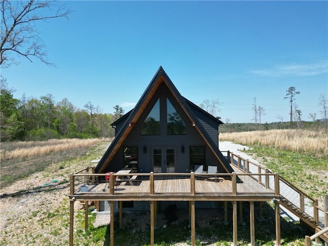794 NC-3986, Jasper, AR 72641 - rear view of house featuring french doors and a wooden deck