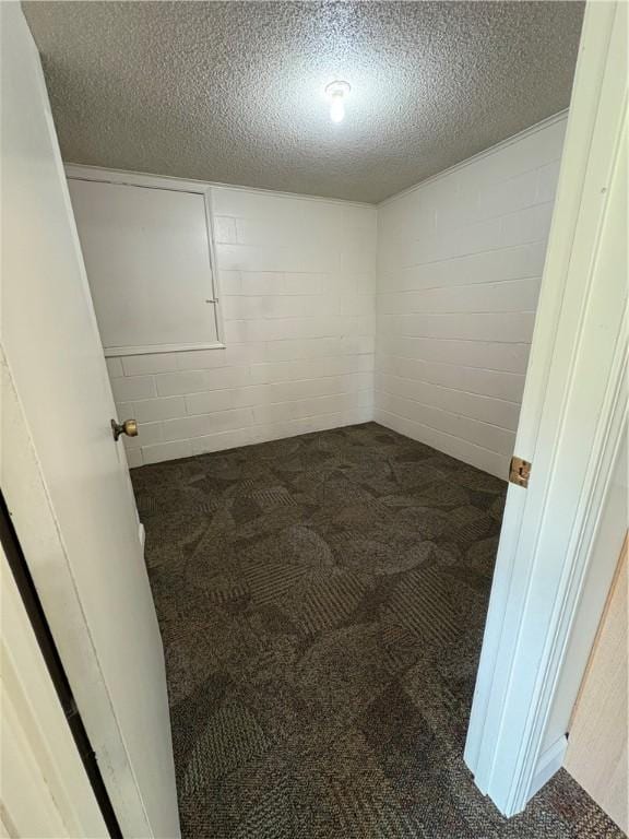 8455 Par Ln, Rogers, AR 72756 - spare room with carpet, a textured ceiling, and concrete block wall