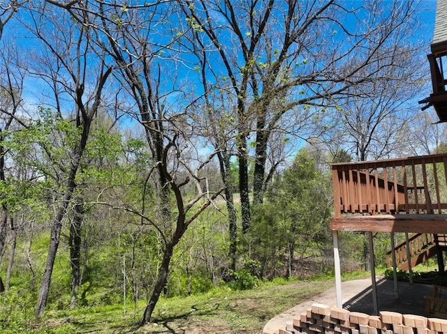 1010 Ashley Ln, Pea Ridge, AR 72751 - view of yard featuring stairs and a wooden deck