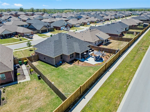 aerial view with a residential view