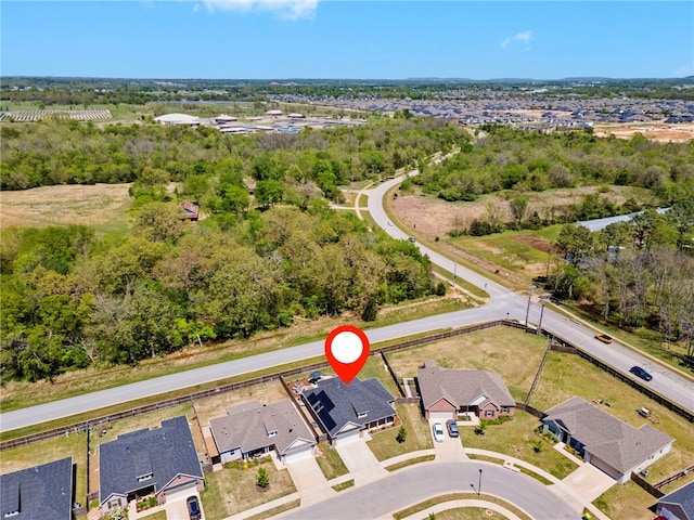 drone / aerial view with a residential view