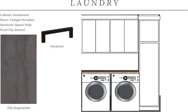 4508 Fieldcrest Ter, Rogers, AR 72758 - laundry room featuring washing machine and dryer and cabinet space