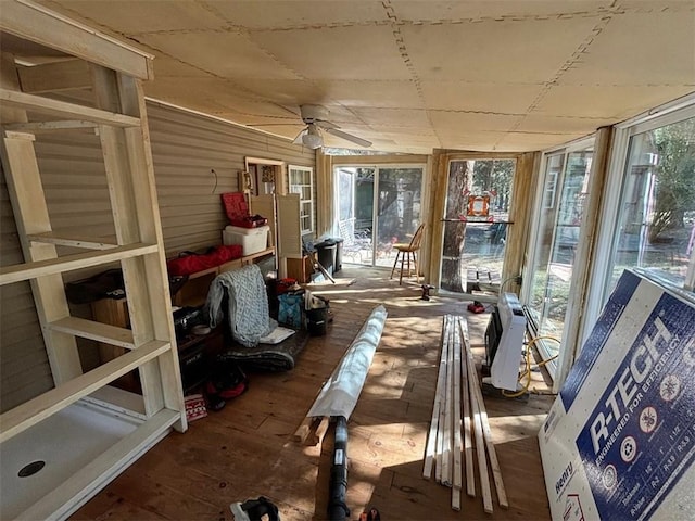 2525 Dustin Ln, Omaha, AR 72662 - sunroom with a ceiling fan and wood finished floors