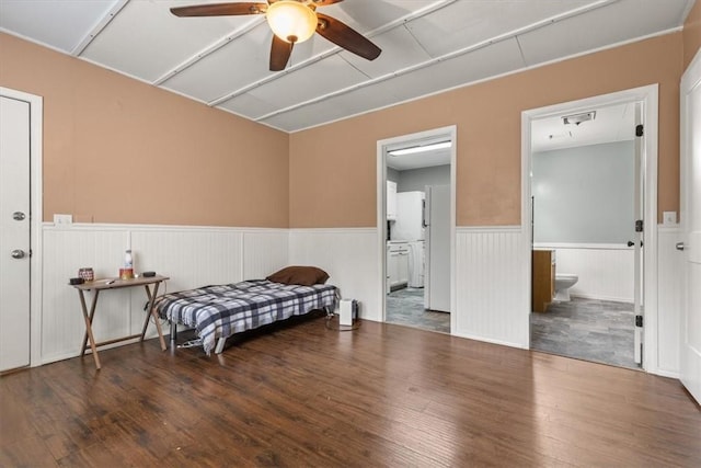 5 Sorbie Dr, Bella Vista, AR 72715 - bedroom with a wainscoted wall, wood finished floors, and ensuite bathroom