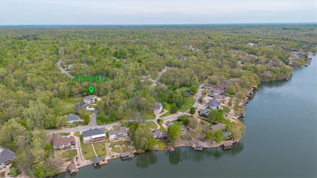 5 Sorbie Dr, Bella Vista, AR 72715 - aerial view of property and surrounding area featuring a heavily wooded area and a large body of water