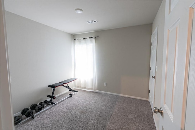 3715 S 1st Pl, Rogers, AR 72758 - workout room featuring visible vents, carpet, and baseboards