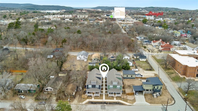 bird's eye view with a mountain view and a residential view
