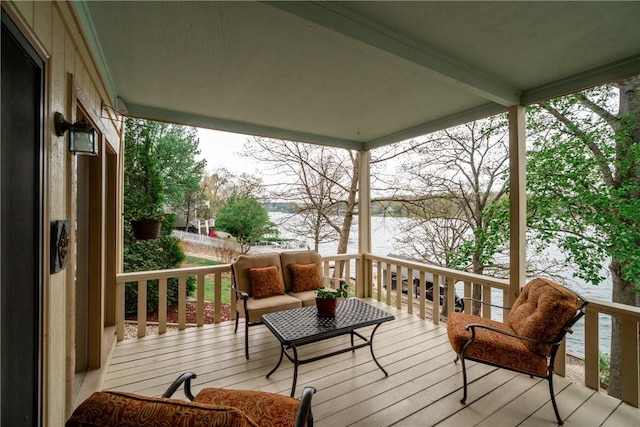 50 Churchill Dr, Bella Vista, AR 72715 - wooden terrace featuring a water view