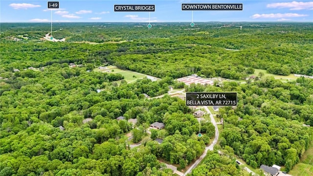 2 Saxilby Ln, Bella Vista, AR 72715 - birds eye view of property featuring a forest view