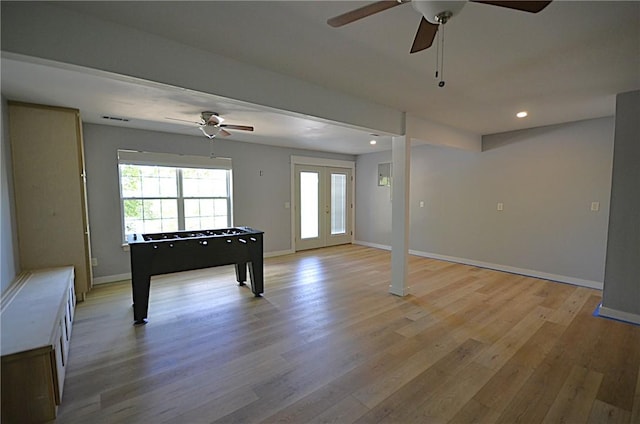 3 Evelynia Cir, Bella Vista, AR 72715 - playroom featuring light wood-style floors, baseboards, a ceiling fan, and recessed lighting