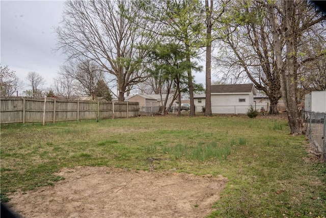 view of yard with fence