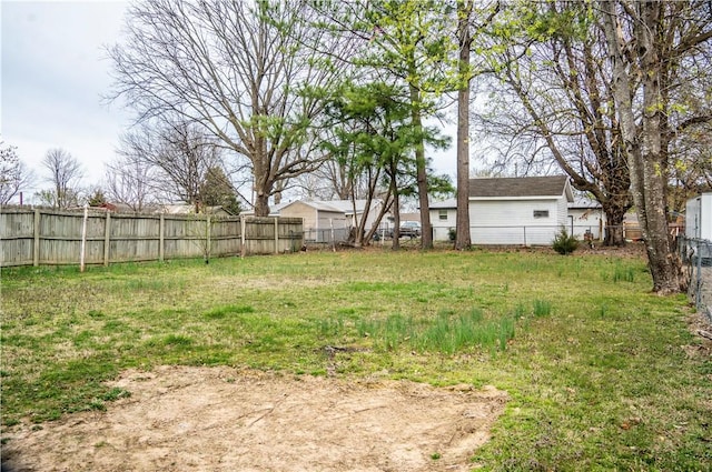 view of yard with fence