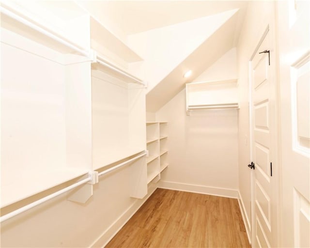 spacious closet featuring light wood-style floors