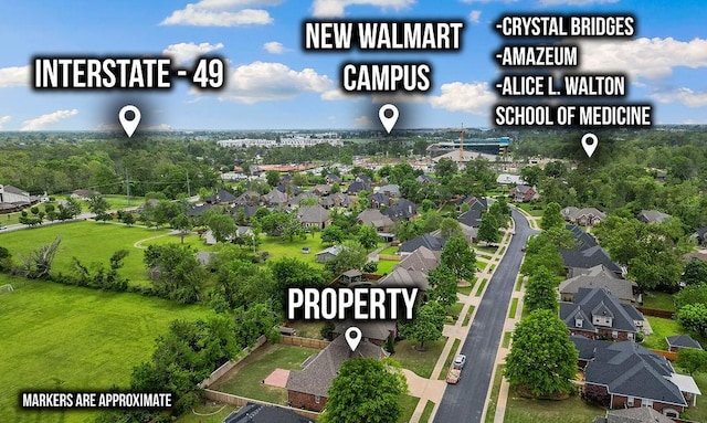 birds eye view of property featuring a residential view