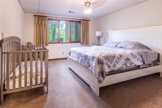 1 Panbury Ln, Bella Vista, AR 72715 - carpeted bedroom with a paneled ceiling and baseboards