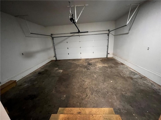 garage with baseboards