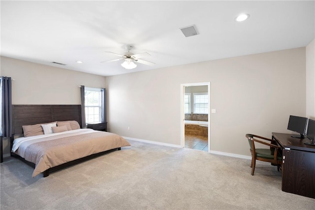 2314 W 7th St, Russellville, AR 72801 - carpeted bedroom with baseboards, multiple windows, recessed lighting, and visible vents