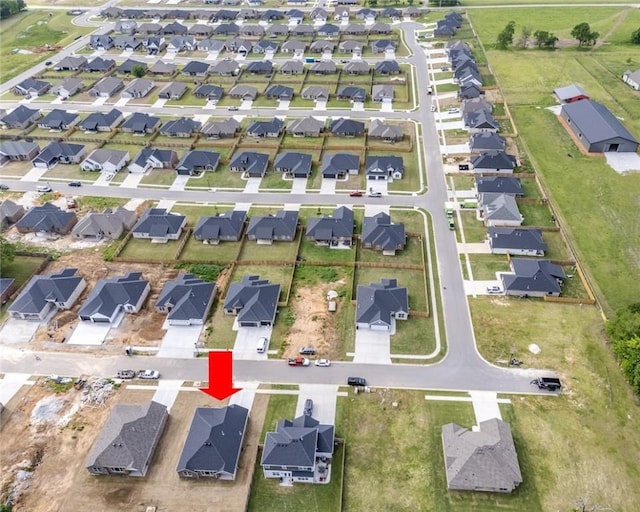 bird's eye view with a residential view