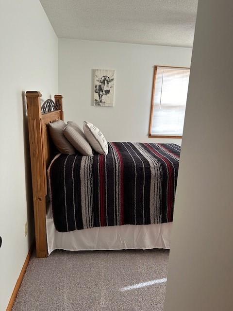 bedroom with carpet floors and baseboards