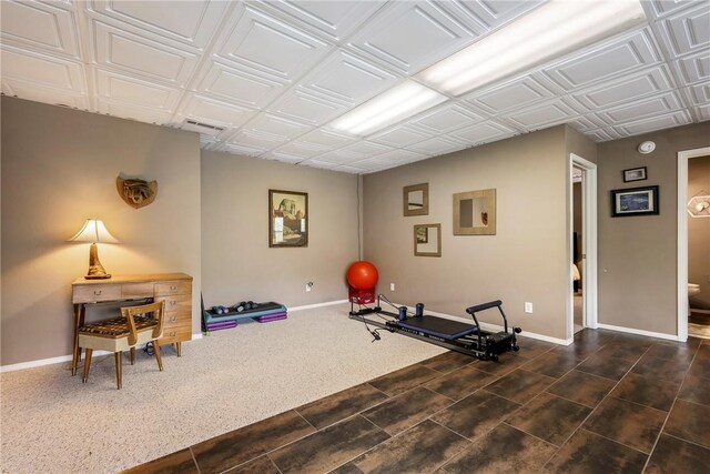 57 Dunsford Dr, Bella Vista, AR 72715 - exercise area with baseboards and an ornate ceiling
