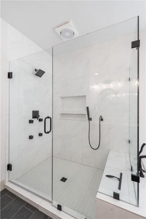 13248 N Old Wire Rd, Rogers, AR 72756 - full bathroom featuring a shower stall and tile patterned flooring
