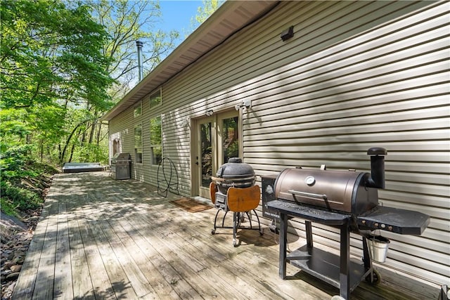 13248 N Old Wire Rd, Rogers, AR 72756 - wooden terrace featuring grilling area