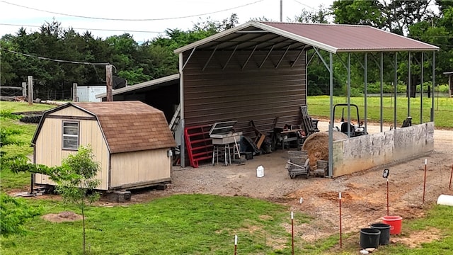 view of shed