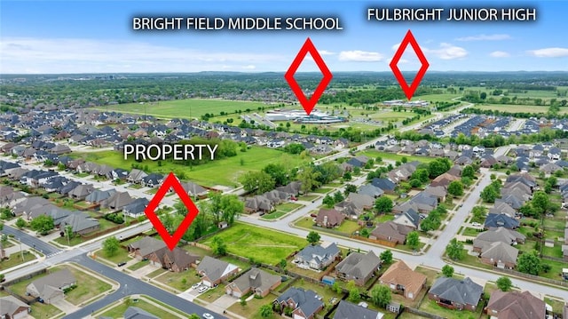 drone / aerial view featuring a residential view