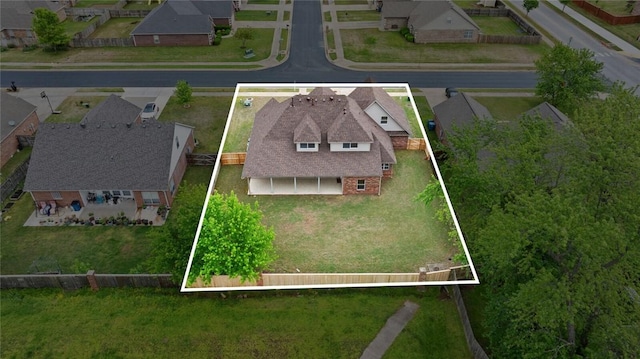 aerial view with a residential view