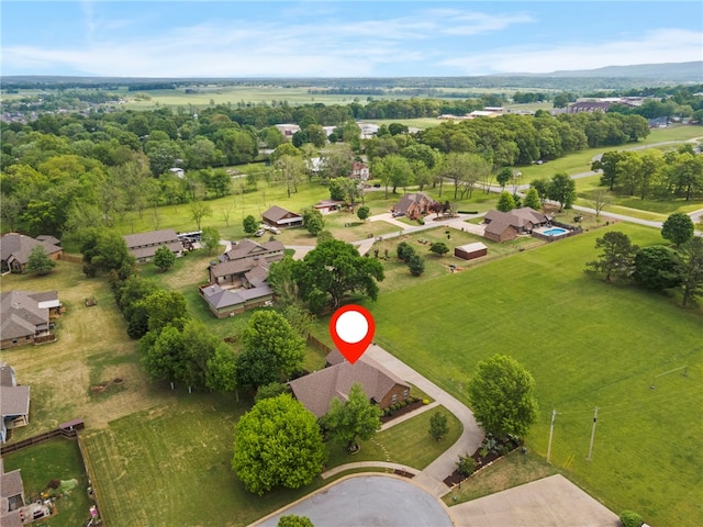 aerial view with a residential view