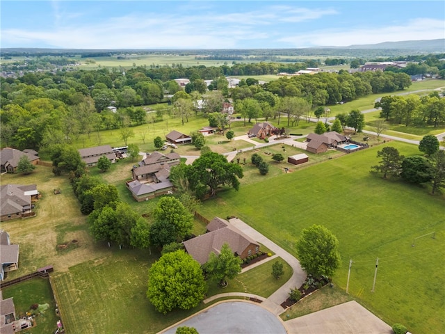 birds eye view of property with a residential view