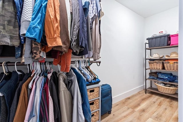 spacious closet featuring wood finished floors