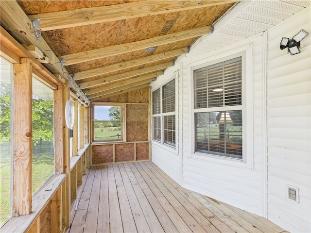 view of unfurnished sunroom
