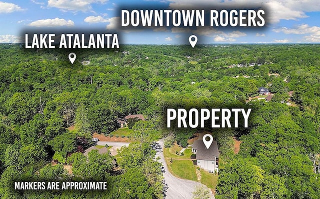 13610 Teton Ln, Rogers, AR 72756 - drone / aerial view of a heavily wooded area