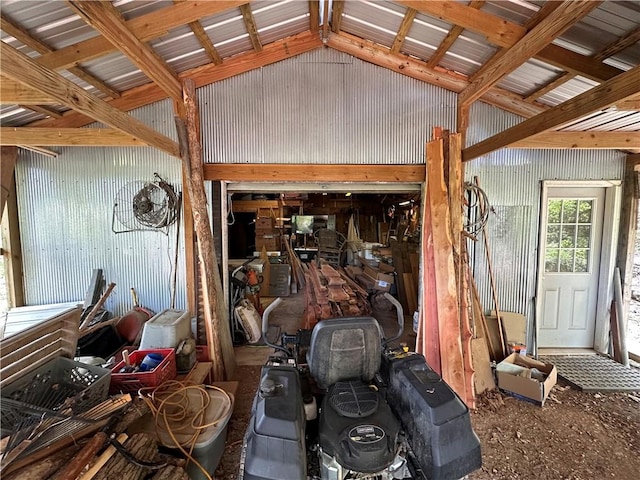 interior space featuring lofted ceiling